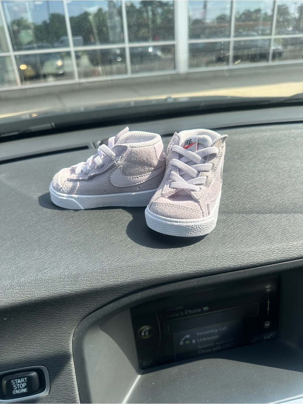 Nike Kids Light Pink Suede High-Top Sneakers